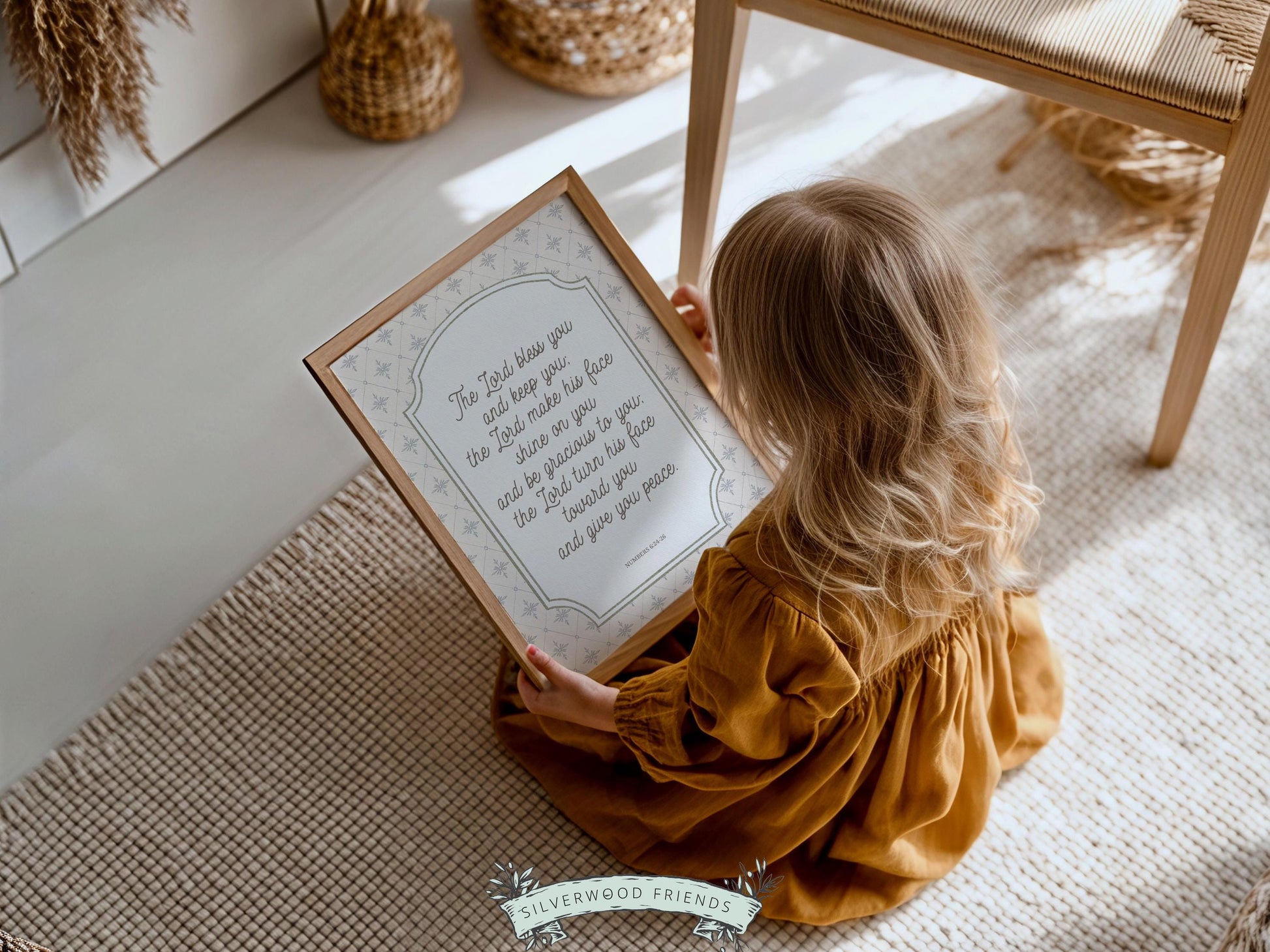 Christian Nursery Wall Art, The Lord Bless You Bible Verse Nursery Print, Farmhouse Scripture Wall Decor, Numbers 6:24-26 (Digital Download)