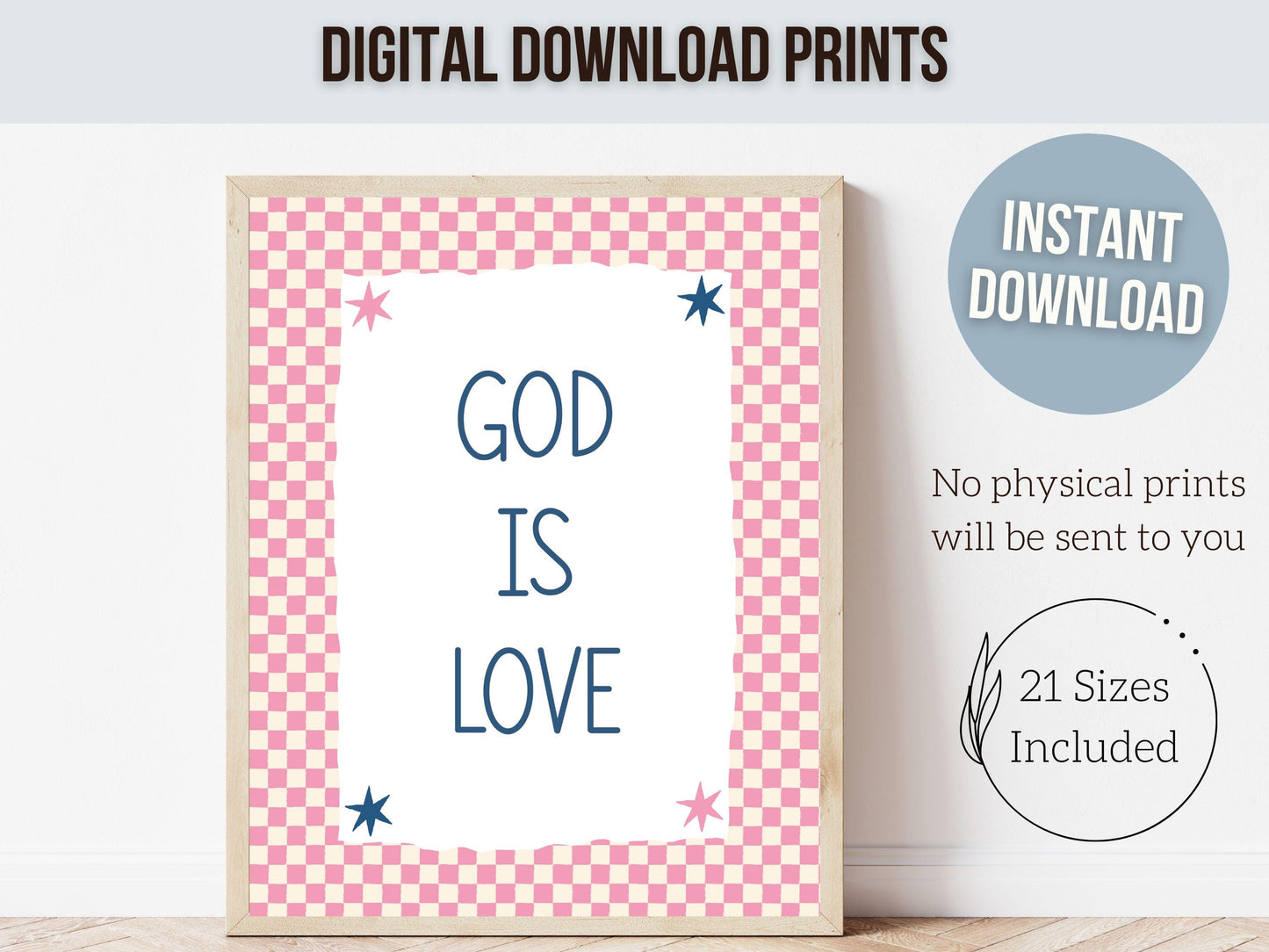 Set of 6 Christian Kids Wall Art Prints, Baby Girl Bible Verse Nursery Decor, Faith Based Kids Room Decor, Motivational Bible Quote(Digital)