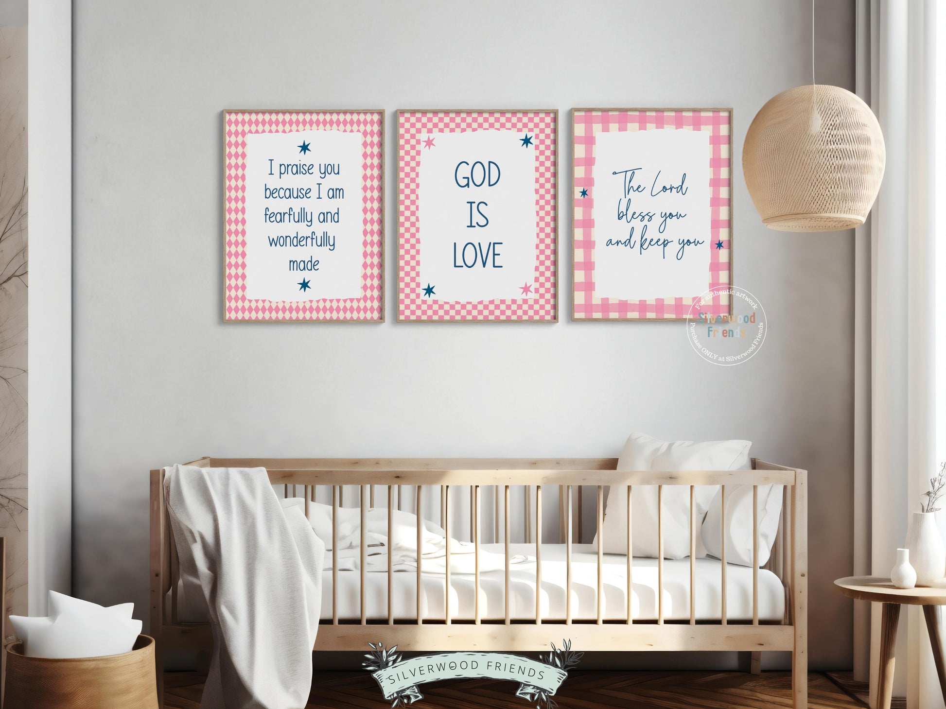 Christian Nursery Prints, Baby Girl Pink Bible Verse Nursery Decor, Faith Based Kids Room Decor, Motivational Bible Quotes, Digital Prints