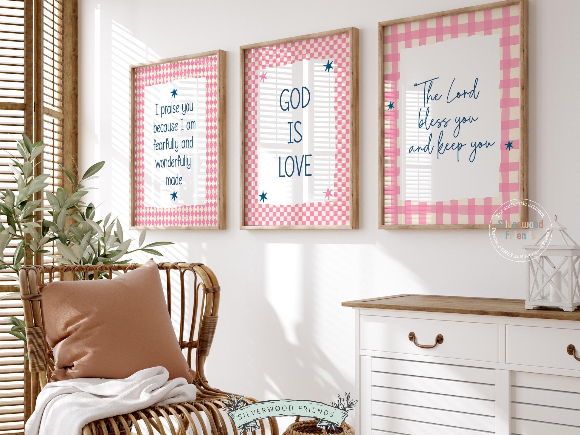 Christian Nursery Prints, Baby Girl Pink Bible Verse Nursery Decor, Faith Based Kids Room Decor, Motivational Bible Quotes, Digital Prints
