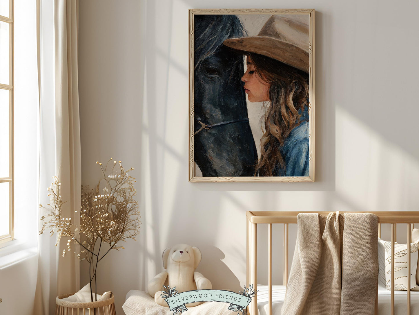 Cowgirl Nursery Print, Baby Girl Cowgirl Western Nursery Wall Decor Print, Girls Horse Riding Print, Horse Nursery Picture(DIGITAL DOWNLOAD)