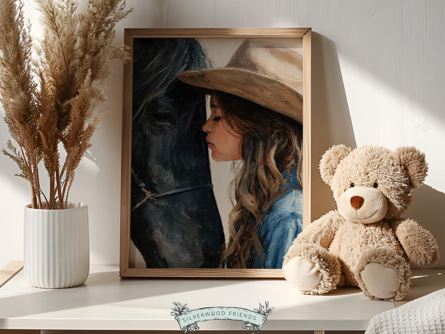 Cowgirl Nursery Print, Baby Girl Cowgirl Western Nursery Wall Decor Print, Girls Horse Riding Print, Horse Nursery Picture(DIGITAL DOWNLOAD)