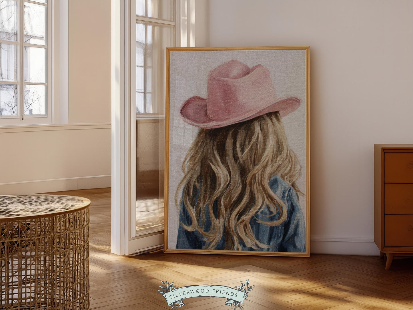 Blonde Cowgirl Nursery Print, Baby Girl Cowgirl Western Nursery Decor, Pink Cowgirl Hat Poster, Horse Nursery Wall Art (DIGITAL DOWNLOAD)