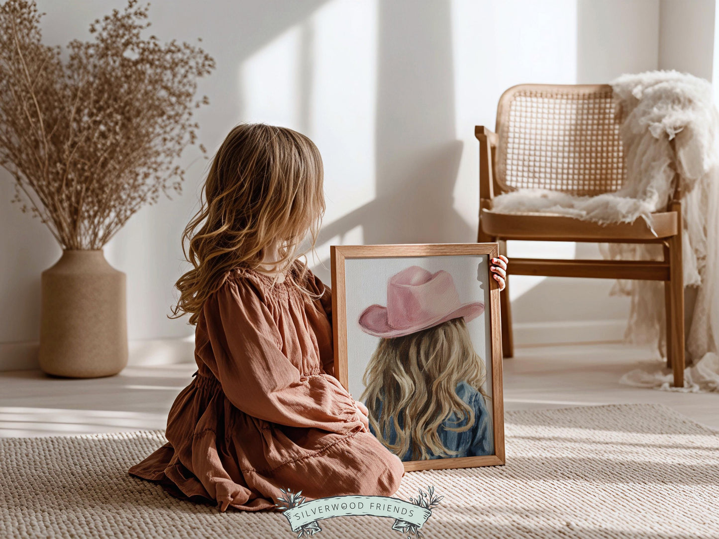 Blonde Cowgirl Nursery Print, Baby Girl Cowgirl Western Nursery Decor, Pink Cowgirl Hat Poster, Horse Nursery Wall Art (DIGITAL DOWNLOAD)