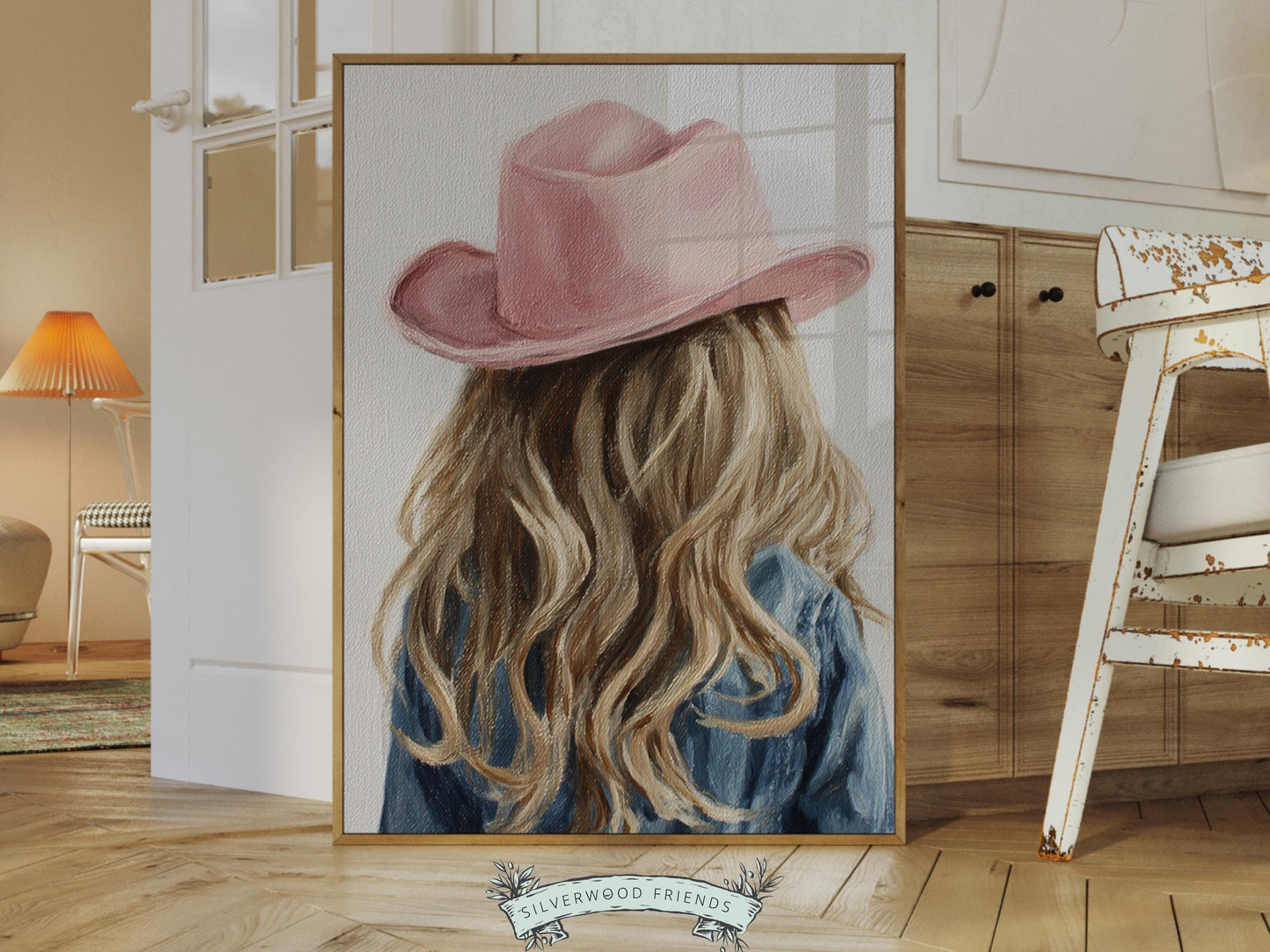 Blonde Cowgirl Nursery Print, Baby Girl Cowgirl Western Nursery Decor, Pink Cowgirl Hat Poster, Horse Nursery Wall Art (DIGITAL DOWNLOAD)