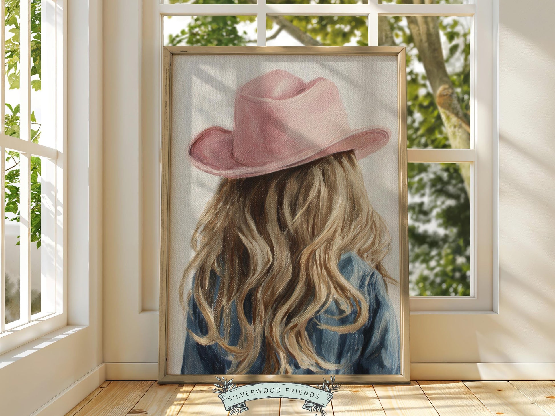 Blonde Cowgirl Nursery Print, Baby Girl Cowgirl Western Nursery Decor, Pink Cowgirl Hat Poster, Horse Nursery Wall Art (DIGITAL DOWNLOAD)