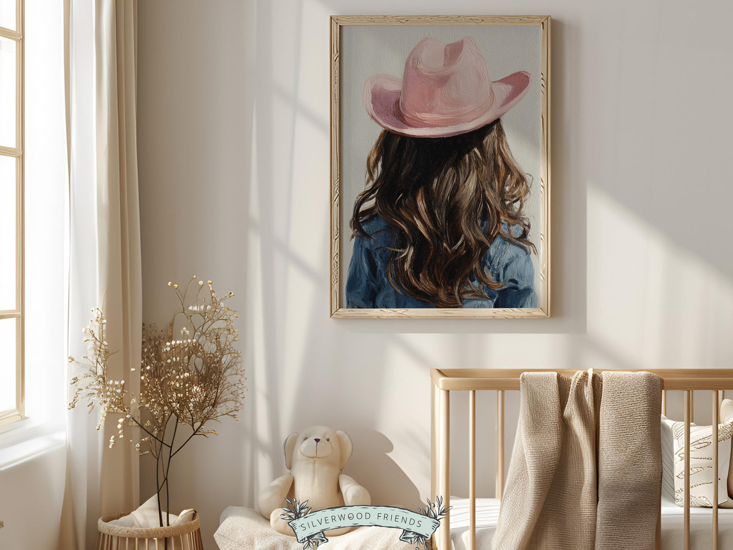 Blonde Cowgirl Nursery Print, Baby Girl Cowgirl Western Nursery Decor, Pink Cowgirl Hat Poster, Horse Nursery Wall Art (DIGITAL DOWNLOAD)