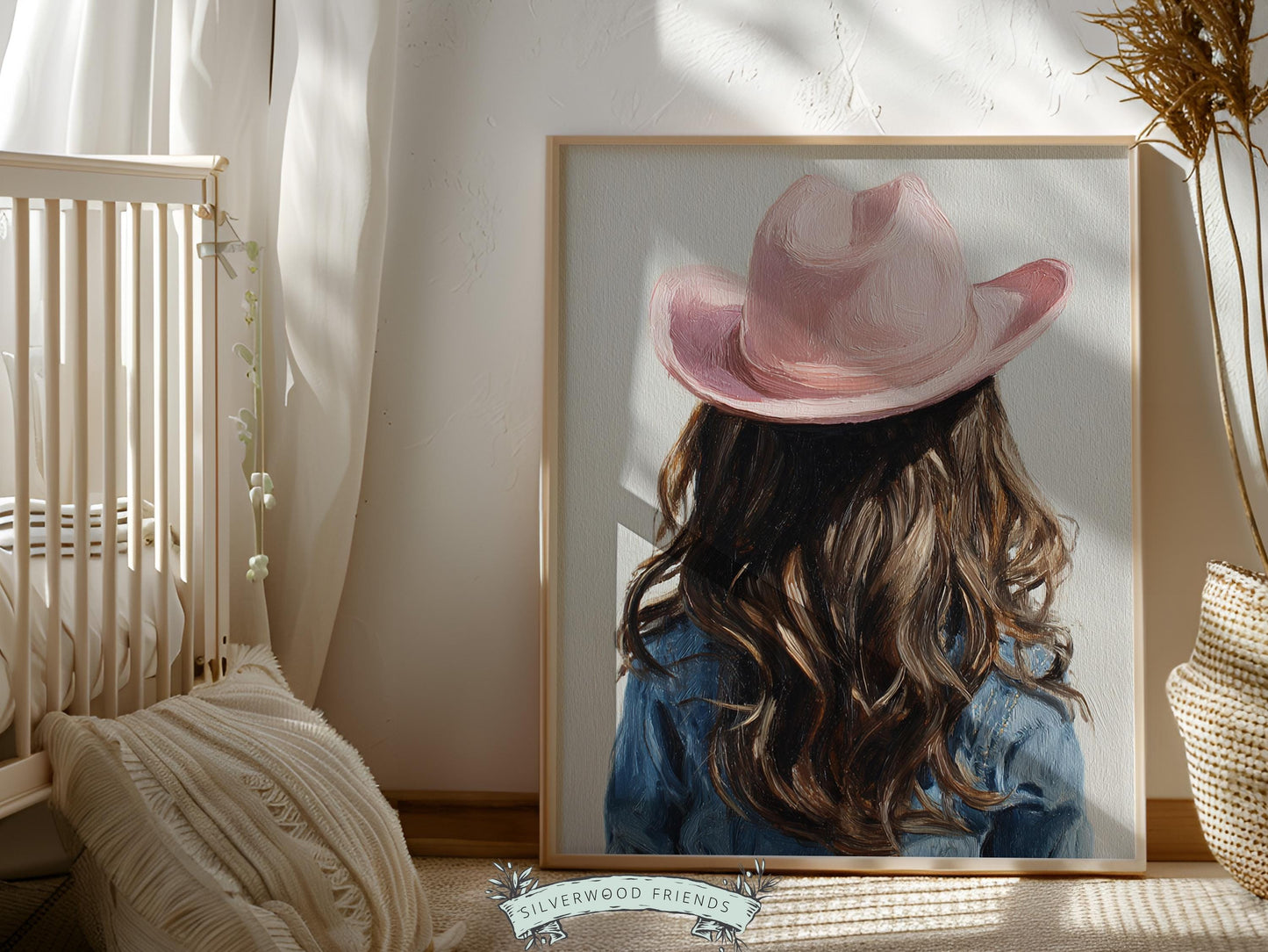 Blonde Cowgirl Nursery Print, Baby Girl Cowgirl Western Nursery Decor, Pink Cowgirl Hat Poster, Horse Nursery Wall Art (DIGITAL DOWNLOAD)