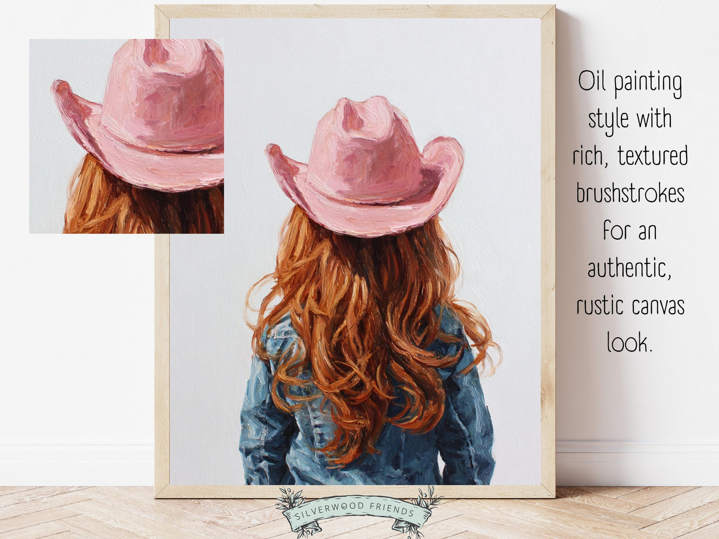 Red Hair Cowgirl Nursery Print, Baby Girl Cowgirl Western Nursery Decor, Pink Cowgirl Hat Poster, Horse Nursery Wall Art (DIGITAL DOWNLOAD)