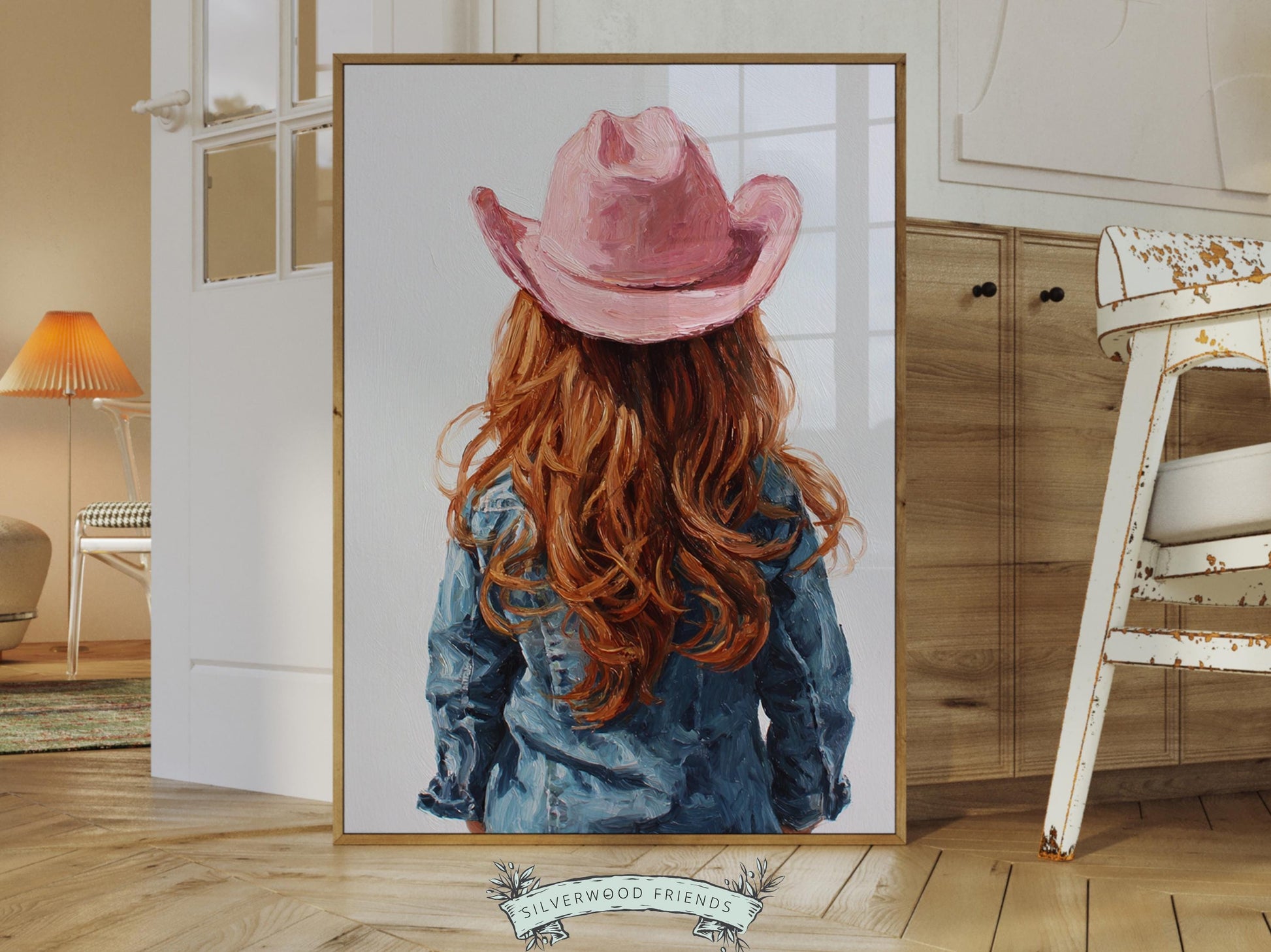 Red Hair Cowgirl Nursery Print, Baby Girl Cowgirl Western Nursery Decor, Pink Cowgirl Hat Poster, Horse Nursery Wall Art (DIGITAL DOWNLOAD)
