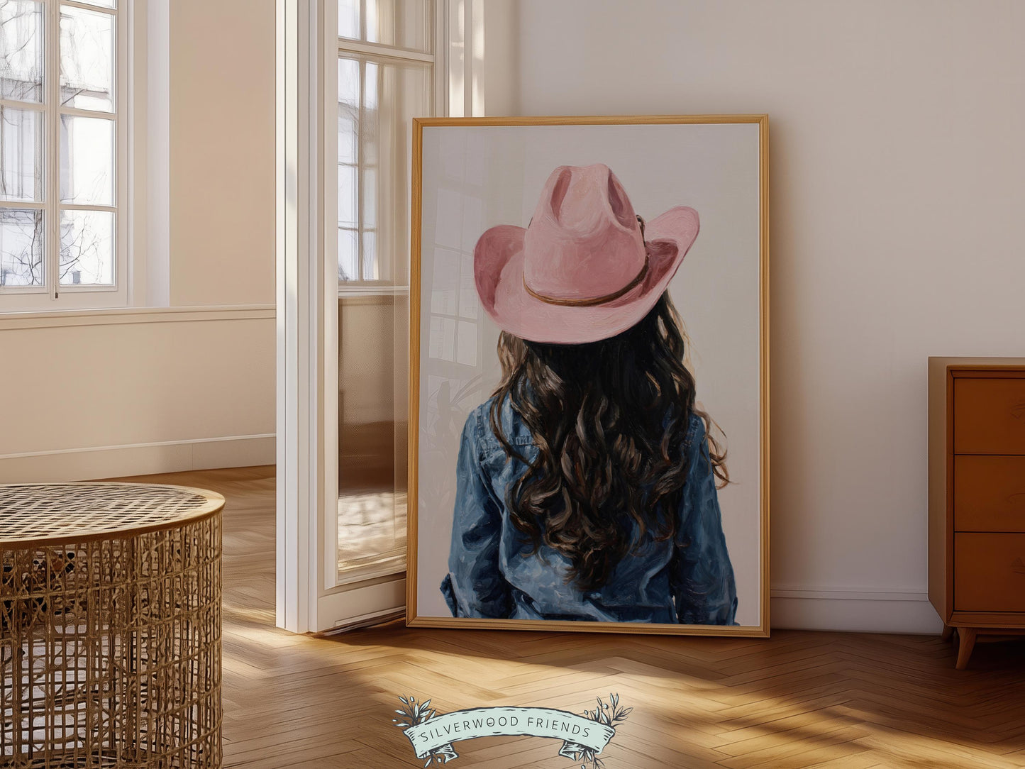 Pink Cowgirl Hat Print, Baby Girl Cowgirl Western Nursery Decor, Kids Country Farmhouse Room Decor, Farm Nursery Wall Art (DIGITAL DOWNLOAD)
