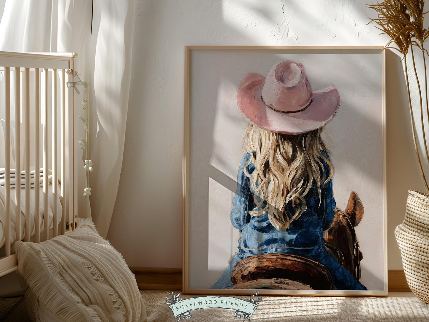 Cowgirl Nursery Print, Baby Girl Cowgirl Western Nursery Wall Decor Print, Girls Horse Riding Print Horse Nursery Picture (DIGITAL DOWNLOAD)