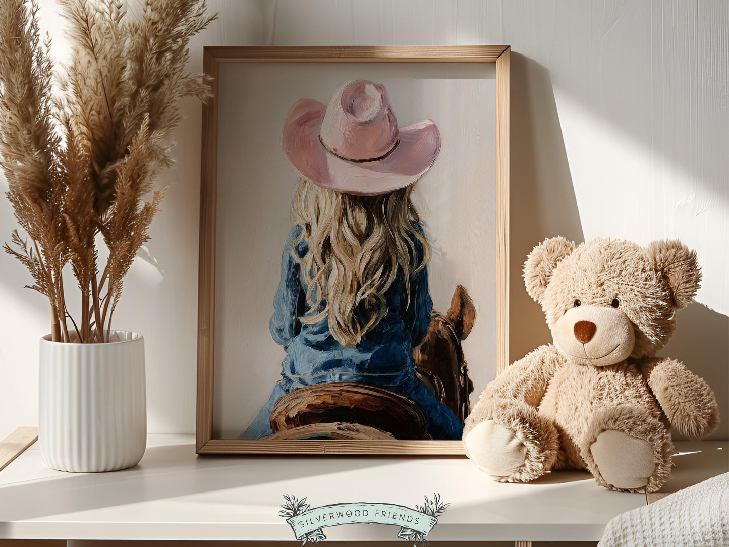 Cowgirl Nursery Print, Baby Girl Cowgirl Western Nursery Wall Decor Print, Girls Horse Riding Print Horse Nursery Picture (DIGITAL DOWNLOAD)