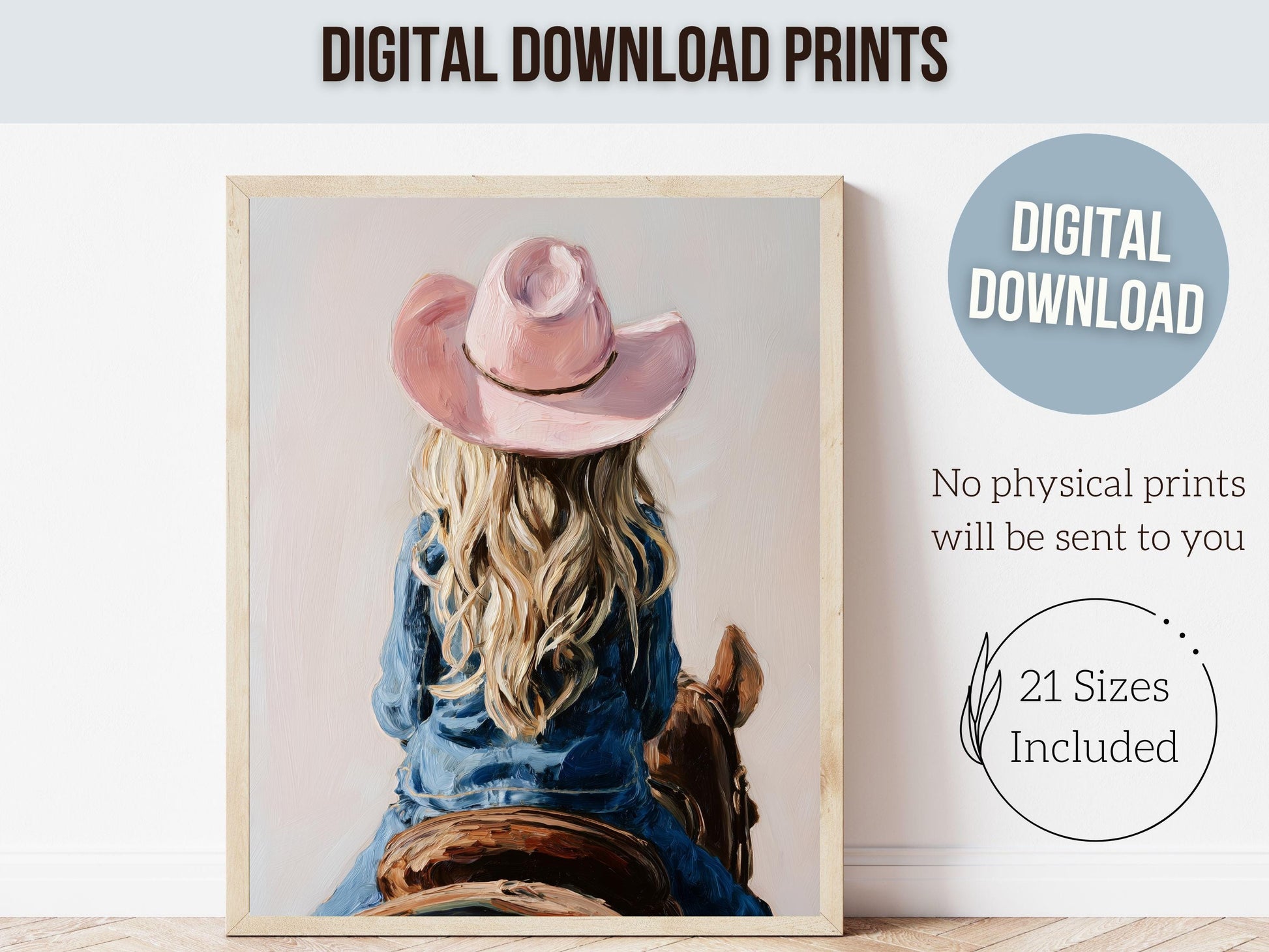 Cowgirl Nursery Print, Baby Girl Cowgirl Western Nursery Wall Decor Print, Girls Horse Riding Print Horse Nursery Picture (DIGITAL DOWNLOAD)