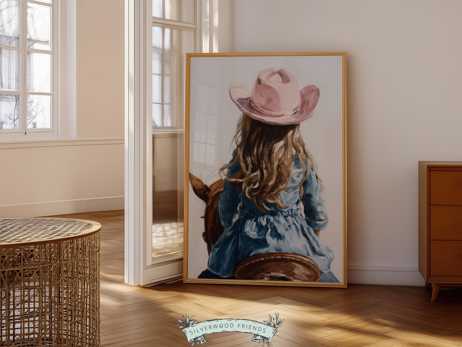 Cowgirl Nursery Print, Baby Girl Cowgirl Western Nursery Decor, Girls Horse Riding Print, Farm Animal Nursery Wall Art (DIGITAL DOWNLOAD)
