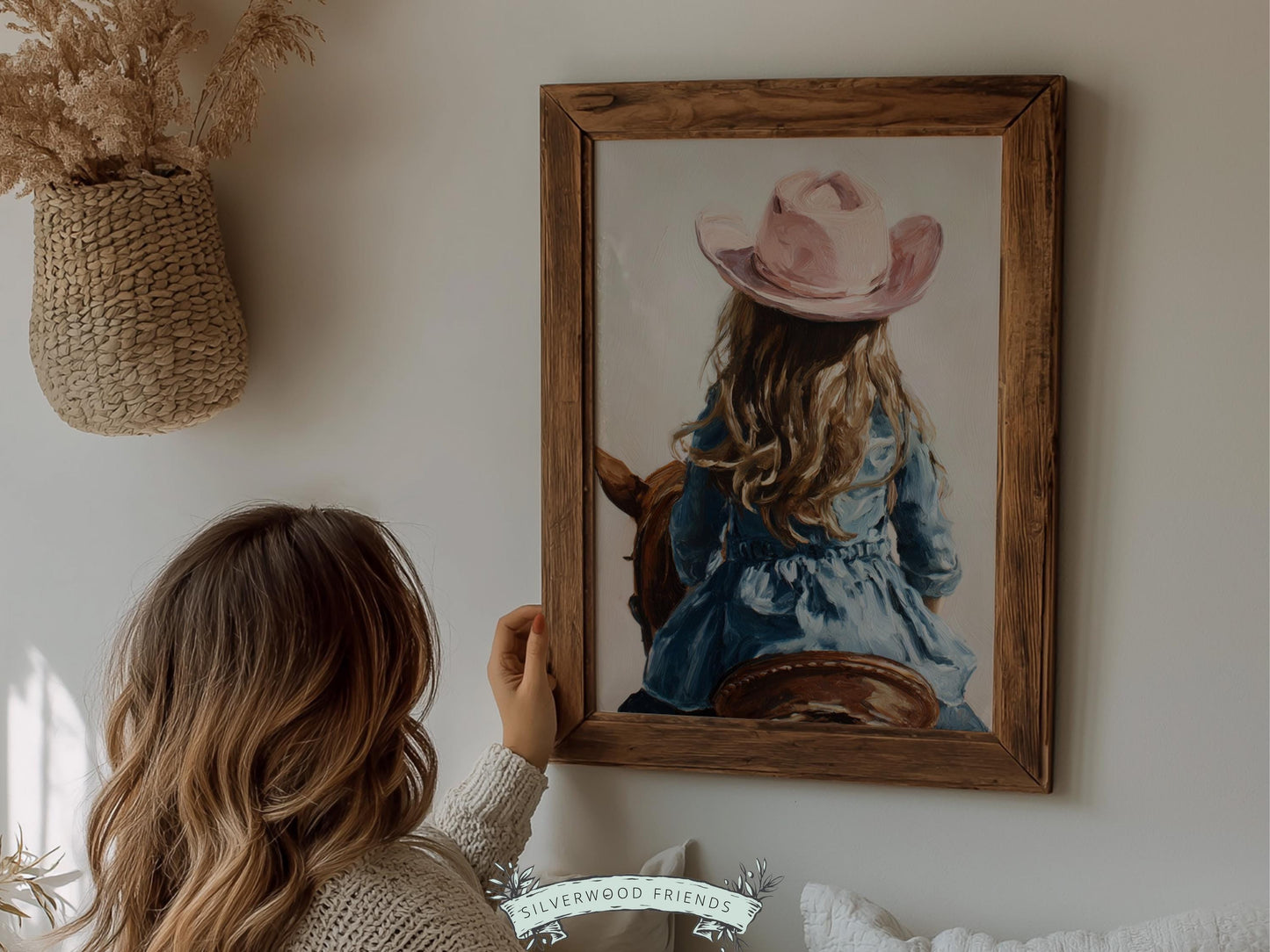 Cowgirl Nursery Print, Baby Girl Cowgirl Western Nursery Decor, Girls Horse Riding Print, Farm Animal Nursery Wall Art (DIGITAL DOWNLOAD)