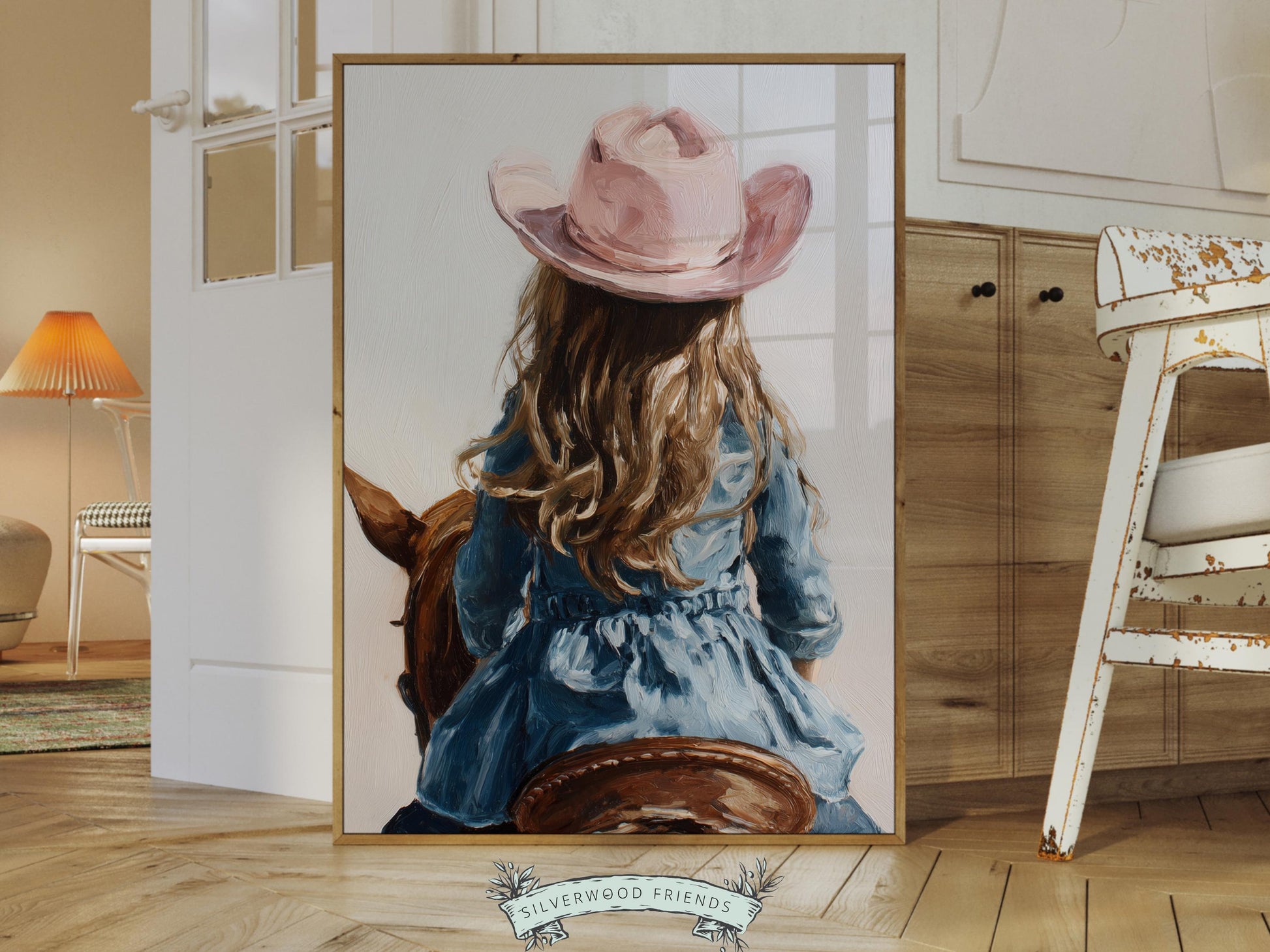 Cowgirl Nursery Print, Baby Girl Cowgirl Western Nursery Decor, Girls Horse Riding Print, Farm Animal Nursery Wall Art (DIGITAL DOWNLOAD)