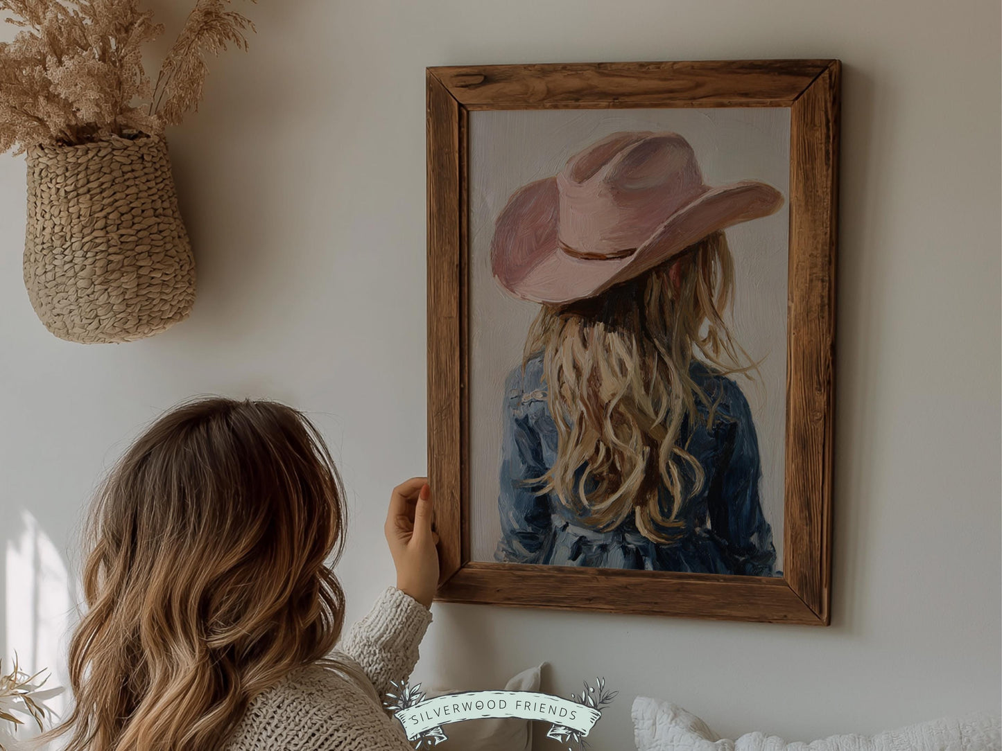 Blonde Cowgirl Nursery Print, Baby Girl Cowgirl Western Nursery Decor, Pink Cowgirl Hat Poster, Horse Nursery Wall Art (DIGITAL DOWNLOAD)