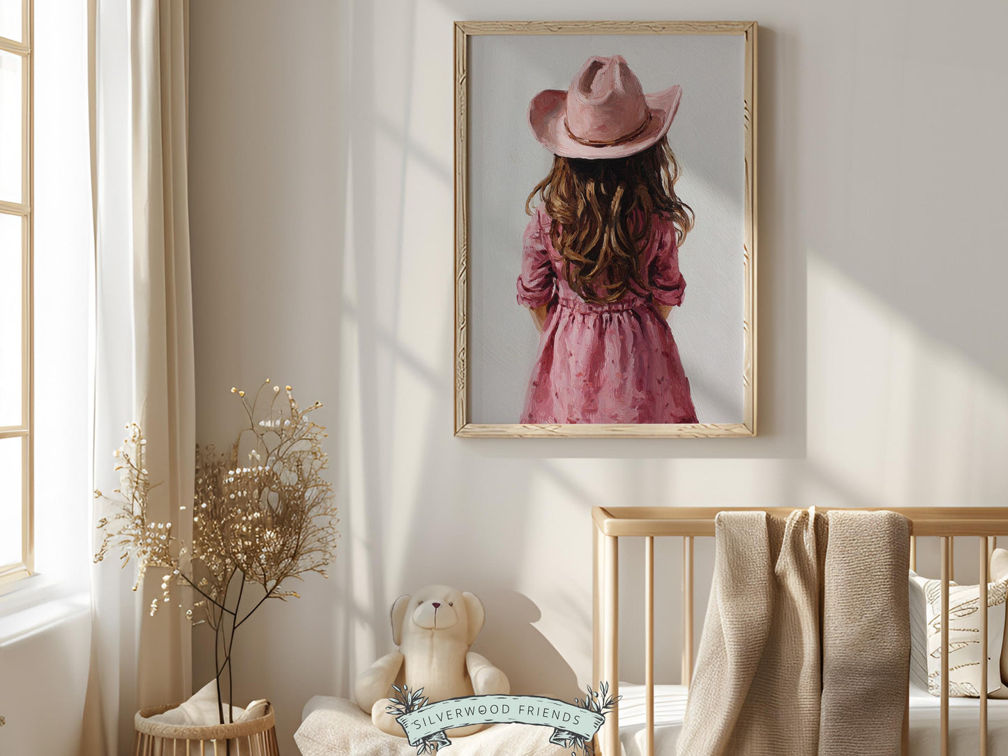 Little Cowgirl Nursery Print, Baby Girl Pink Cowgirl Western Nursery Decor, Pink Cowgirl Hat Nursery Wall Art Print (DIGITAL DOWNLOAD)