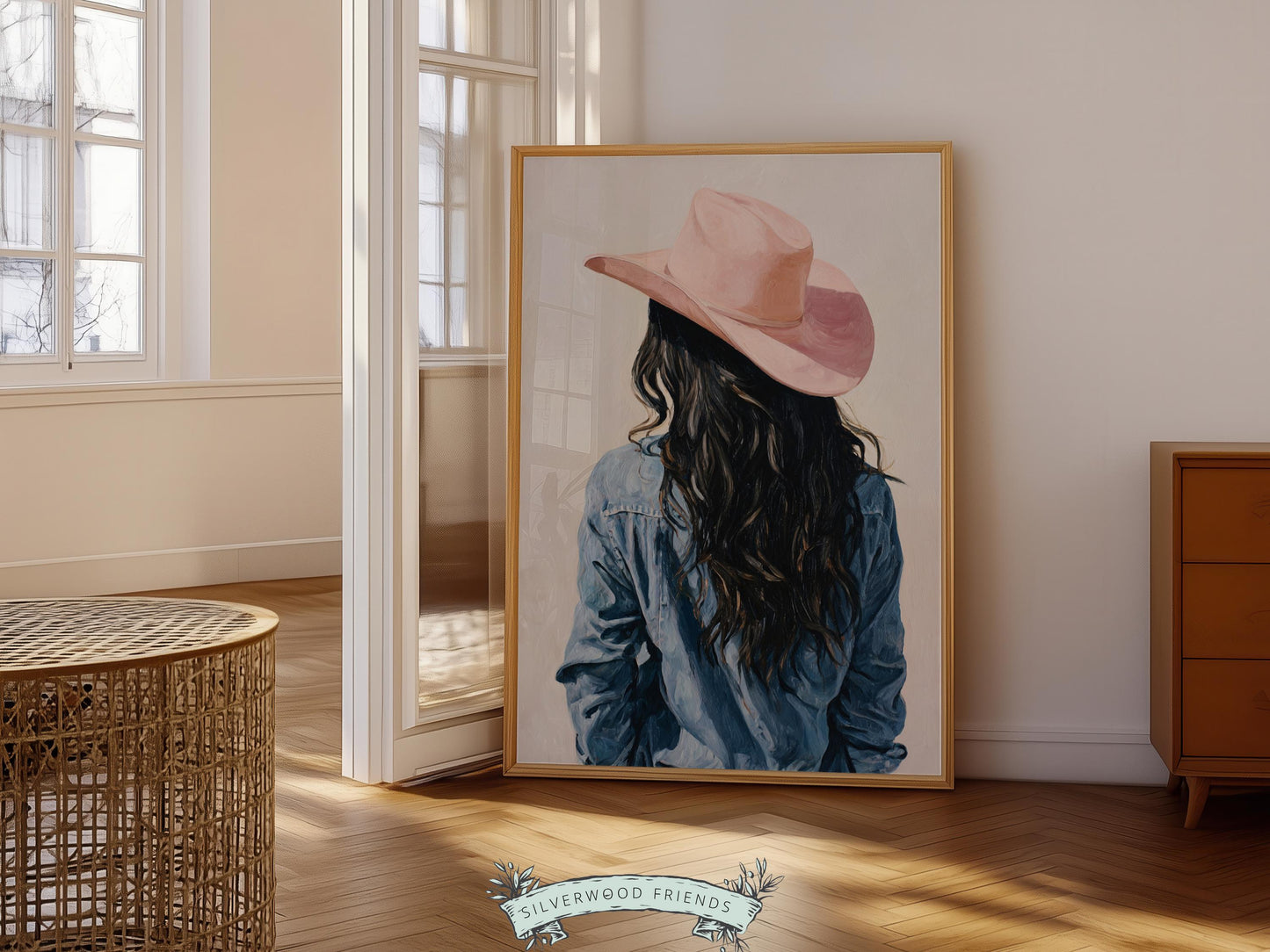 Trendy Cowgirl Hat Print, Preppy Cowgirl Western Wall Decor, Rustic Country Farmhouse Wall Decor, Pink Cowboy Hat Print (DIGITAL DOWNLOAD)