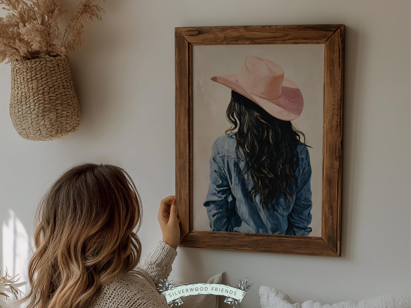Trendy Cowgirl Hat Print, Preppy Cowgirl Western Wall Decor, Rustic Country Farmhouse Wall Decor, Pink Cowboy Hat Print (DIGITAL DOWNLOAD)
