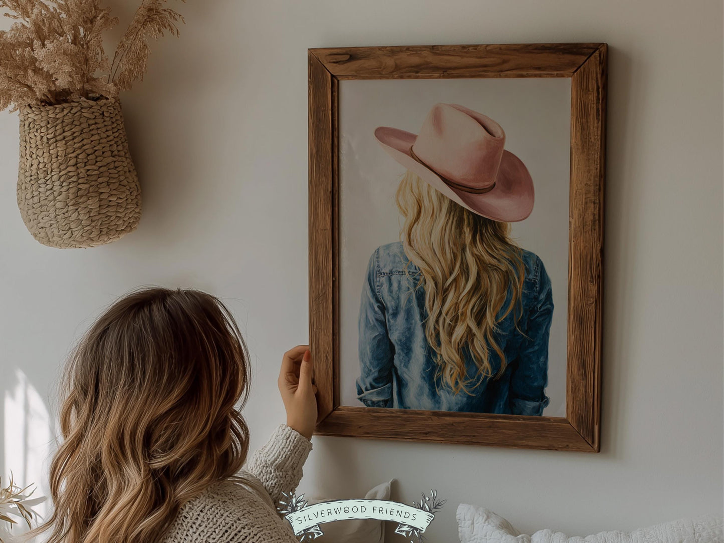 Trendy Cowgirl Print, Western Nursery Decor, Pink Cowboy Hat Print, Blonde Cowgirl Nursery Wall Art, Trendy Western Poster(DIGITAL DOWNLOAD)