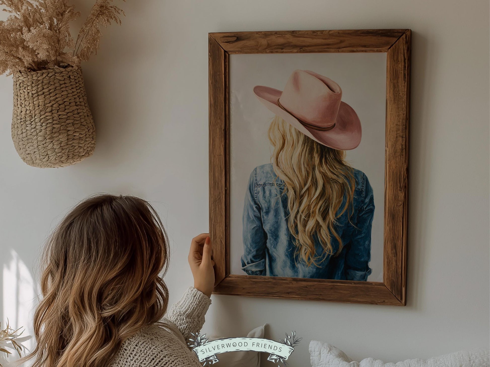 Trendy Cowgirl Print, Western Nursery Decor, Pink Cowboy Hat Print, Blonde Cowgirl Nursery Wall Art, Trendy Western Poster(DIGITAL DOWNLOAD)