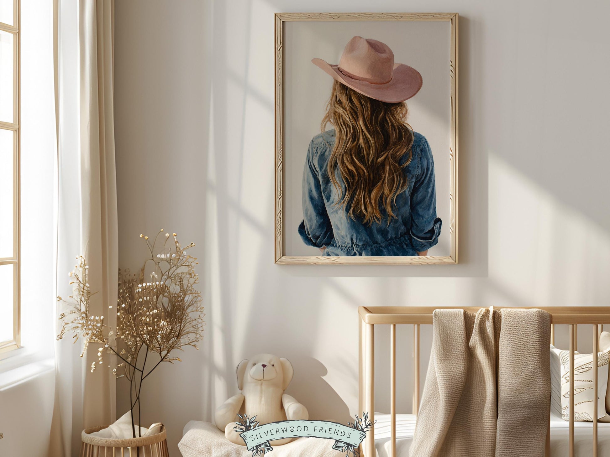 Trendy Cowgirl Print, Western Nursery Decor, Pink Cowboy Hat Print, Blonde Cowgirl Nursery Wall Art, Trendy Western Poster(DIGITAL DOWNLOAD)