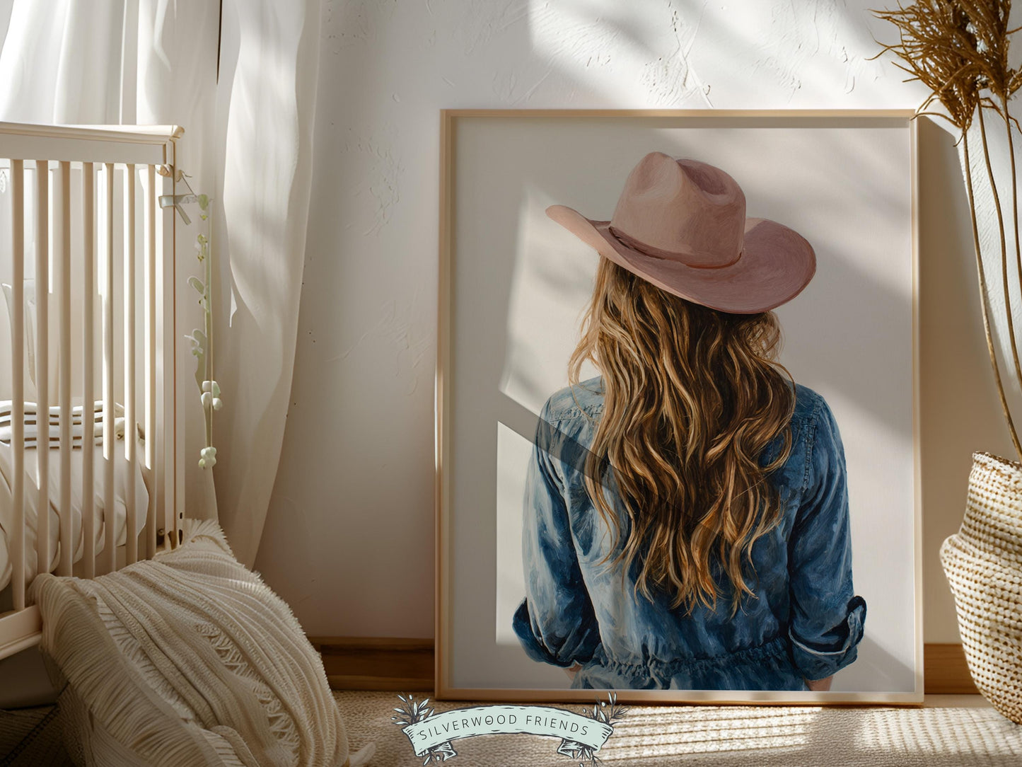 Trendy Cowgirl Print, Western Nursery Decor, Pink Cowboy Hat Print, Blonde Cowgirl Nursery Wall Art, Trendy Western Poster(DIGITAL DOWNLOAD)
