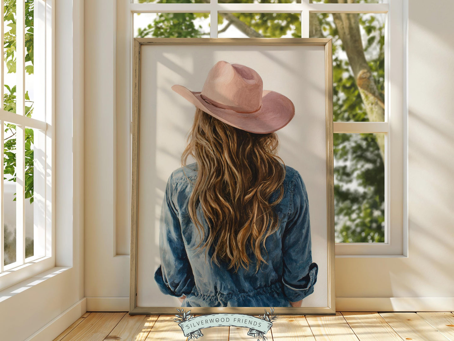 Trendy Cowgirl Print, Western Nursery Decor, Pink Cowboy Hat Print, Blonde Cowgirl Nursery Wall Art, Trendy Western Poster(DIGITAL DOWNLOAD)