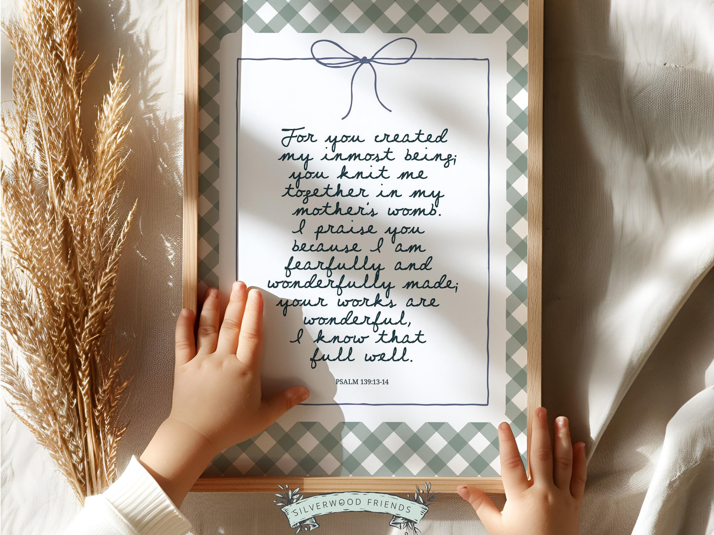 Christian Wall Art, Bible Verse Nursery Print, Christian Faith Nursery Decor, Scripture Nursery Wall Art, Psalm 139:13-14 (Digital Download)