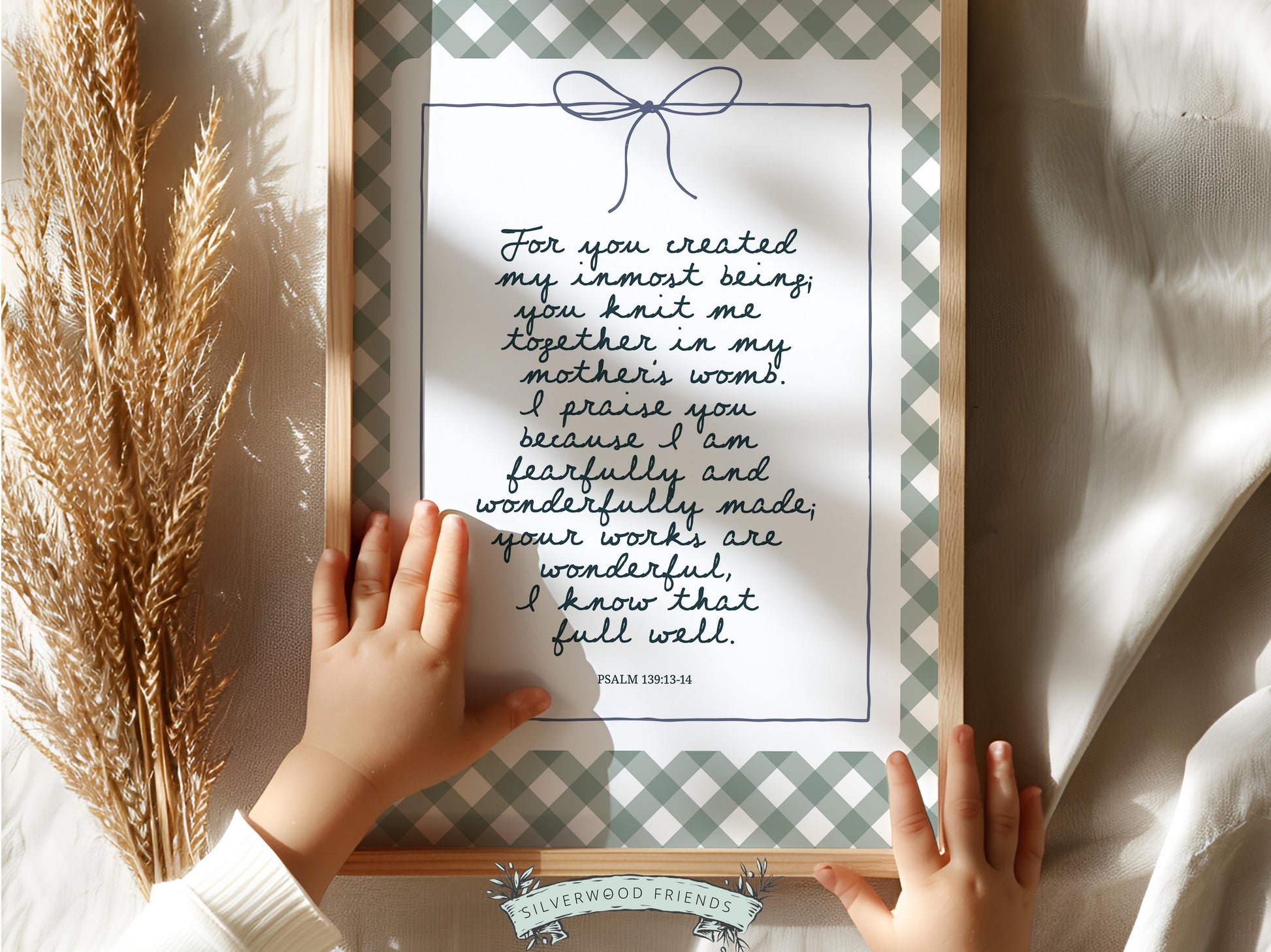 Christian Wall Art, Bible Verse Nursery Print, Christian Faith Nursery Decor, Scripture Nursery Wall Art, Psalm 139:13-14 (Digital Download)
