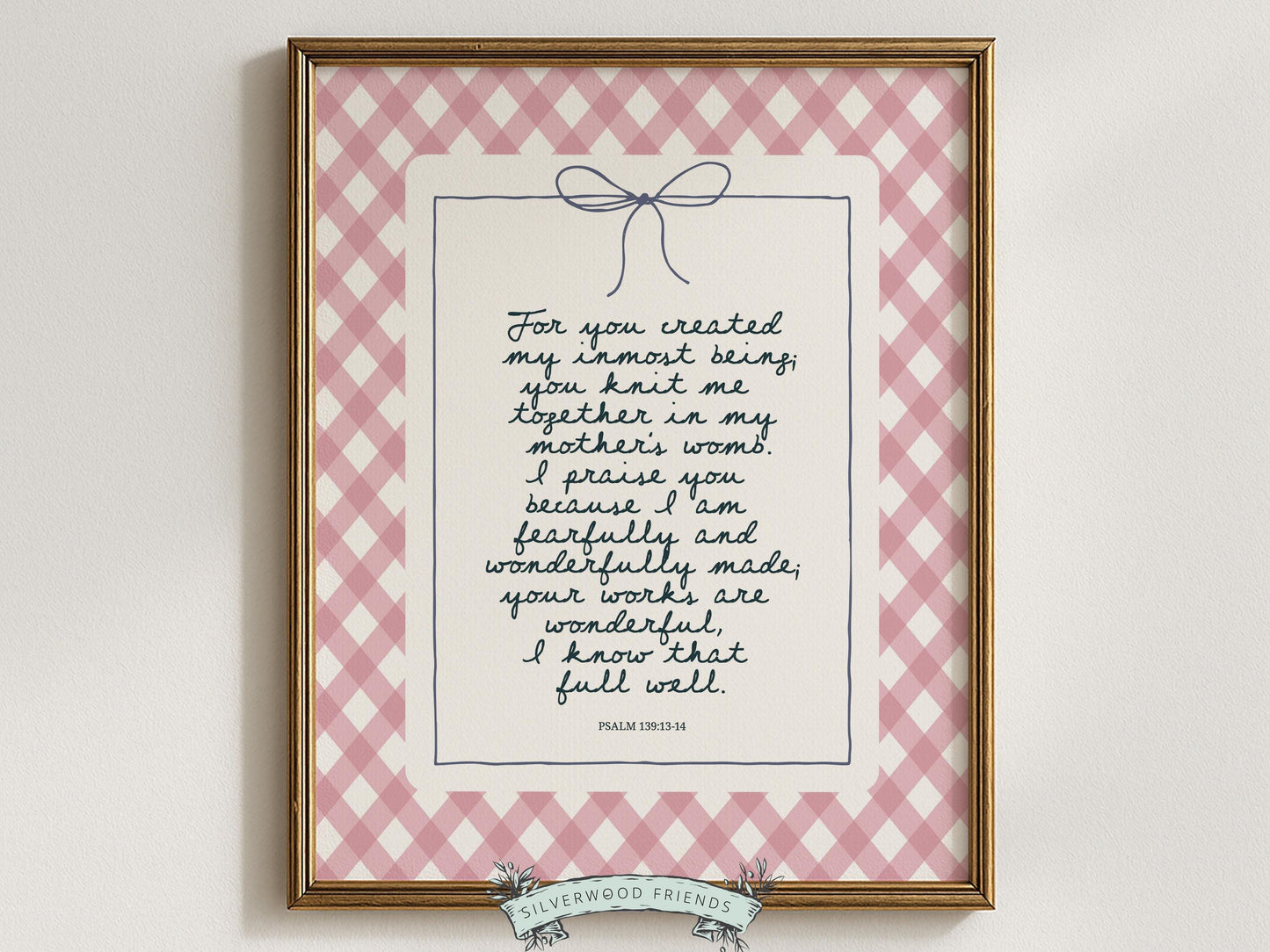 Christian Wall Art, Bible Verse Nursery Print, Christian Faith Nursery Decor, Scripture Nursery Wall Art, Psalm 139:13-14 (Digital Download)