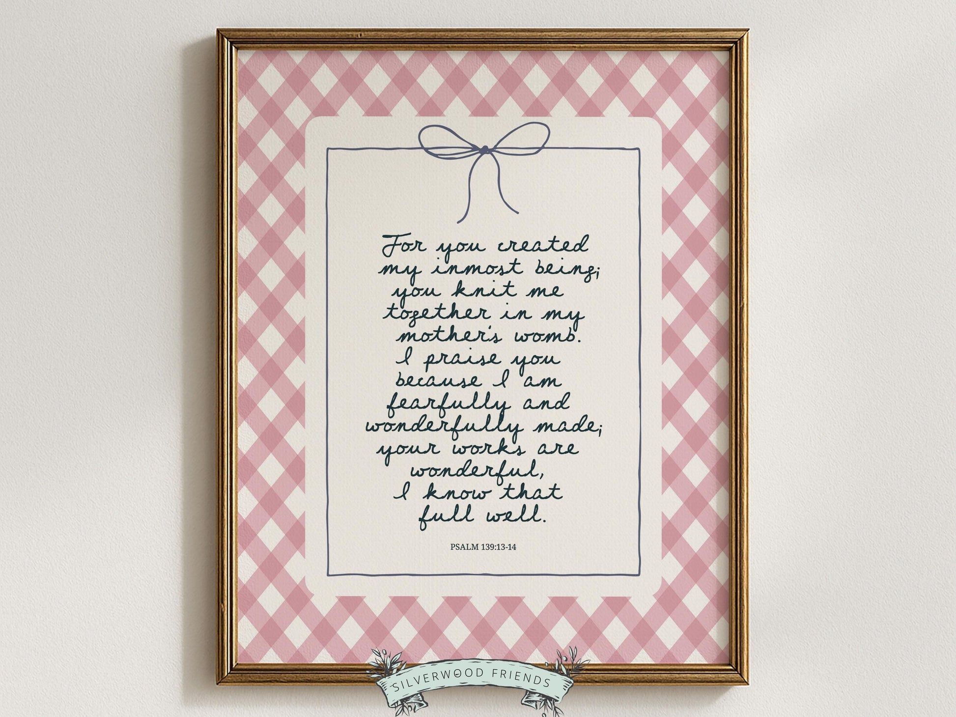 Christian Wall Art, Bible Verse Nursery Print, Christian Faith Nursery Decor, Scripture Nursery Wall Art, Psalm 139:13-14 (Digital Download)