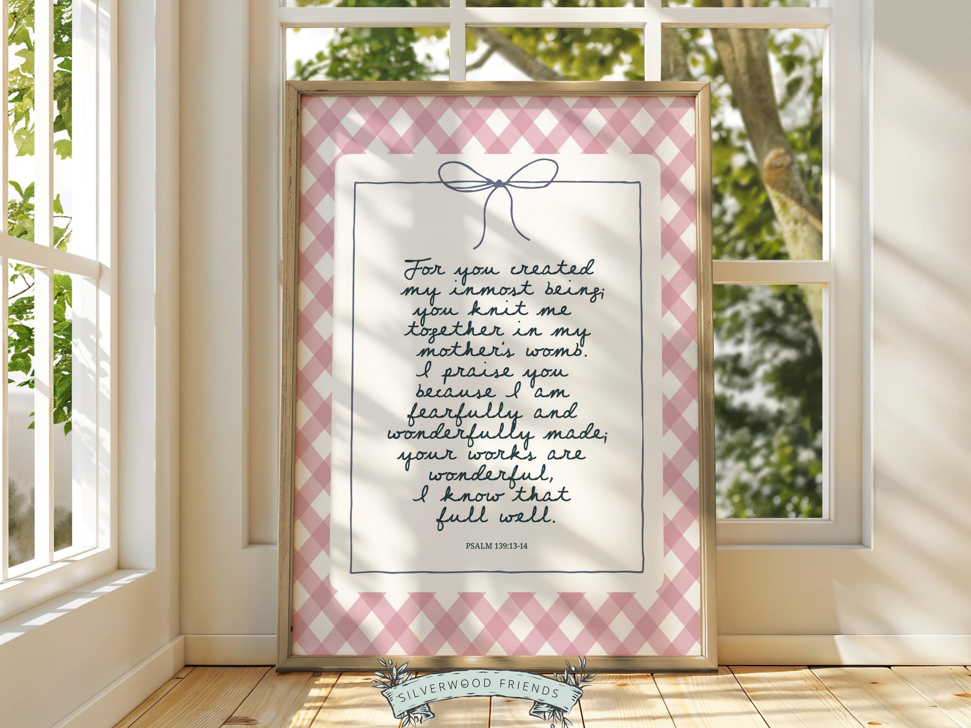 Christian Wall Art, Bible Verse Nursery Print, Christian Faith Nursery Decor, Scripture Nursery Wall Art, Psalm 139:13-14 (Digital Download)