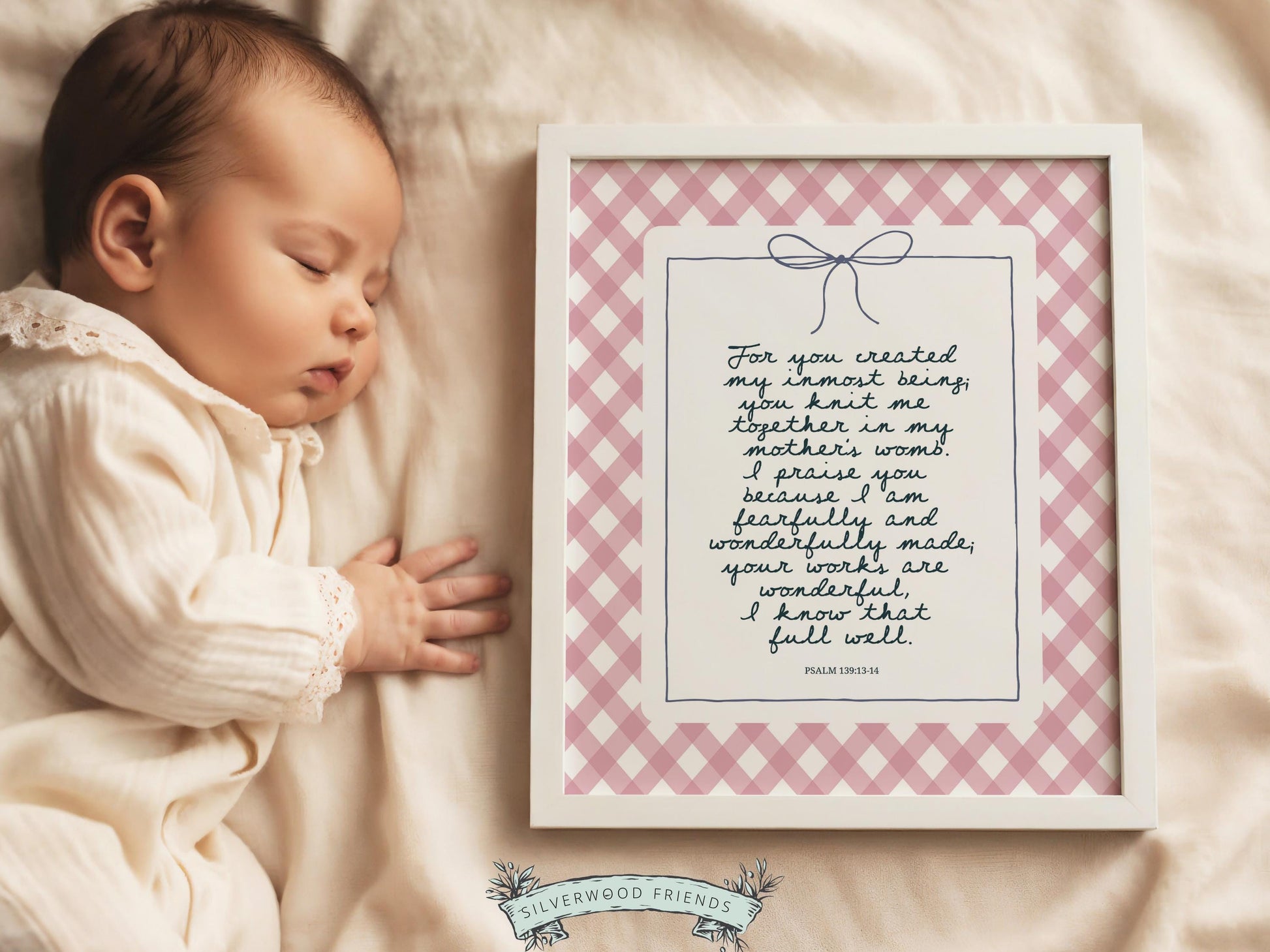 Christian Wall Art, Bible Verse Nursery Print, Christian Faith Nursery Decor, Scripture Nursery Wall Art, Psalm 139:13-14 (Digital Download)
