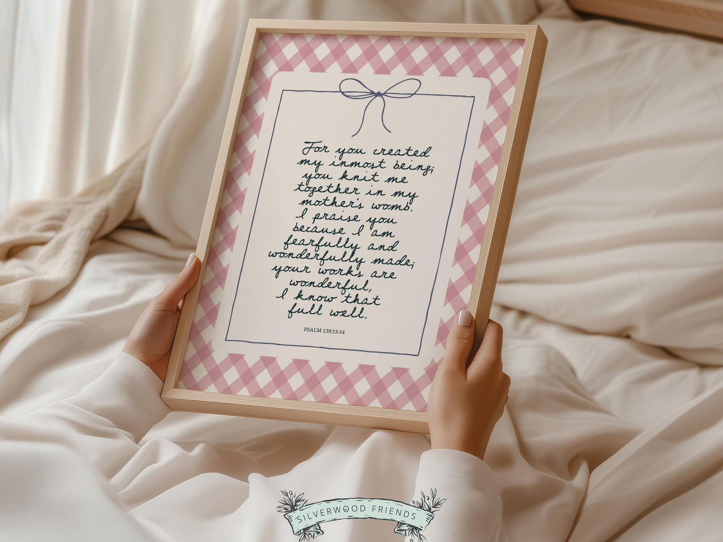 Christian Wall Art, Bible Verse Nursery Print, Christian Faith Nursery Decor, Scripture Nursery Wall Art, Psalm 139:13-14 (Digital Download)