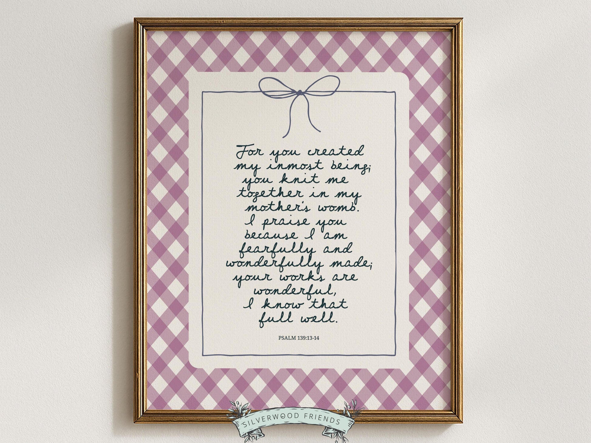 Christian Wall Art, Bible Verse Nursery Print, Christian Faith Nursery Decor, Scripture Nursery Wall Art, Psalm 139:13-14 (Digital Download)