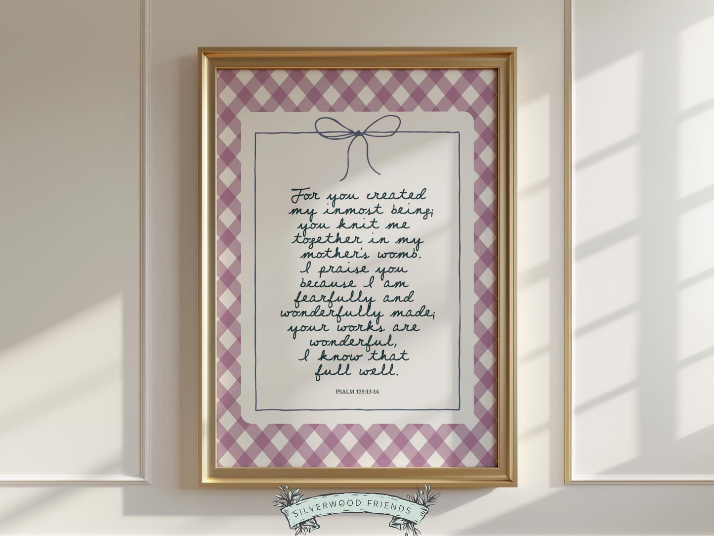 Christian Wall Art, Bible Verse Nursery Print, Christian Faith Nursery Decor, Scripture Nursery Wall Art, Psalm 139:13-14 (Digital Download)