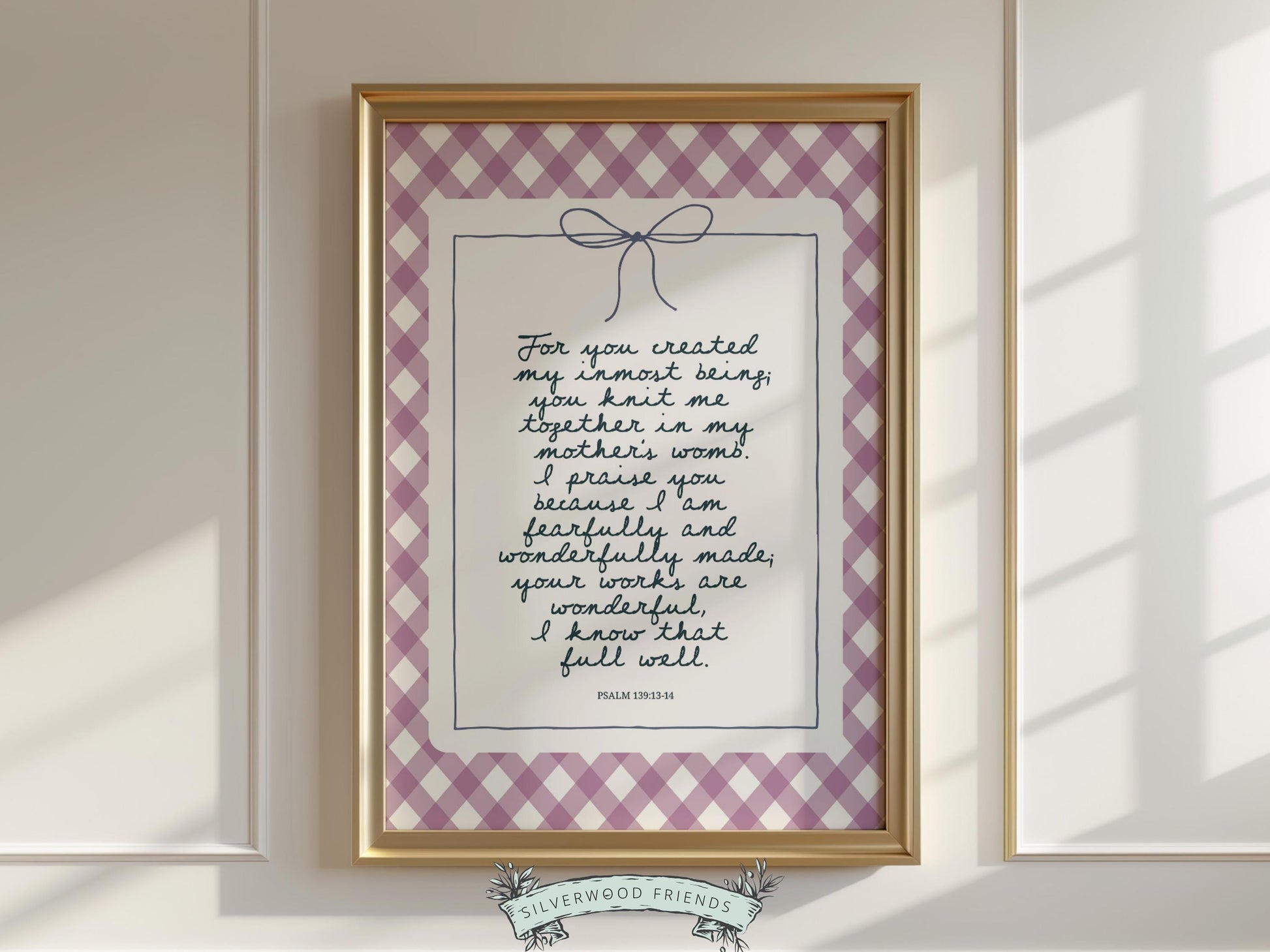 Christian Wall Art, Bible Verse Nursery Print, Christian Faith Nursery Decor, Scripture Nursery Wall Art, Psalm 139:13-14 (Digital Download)