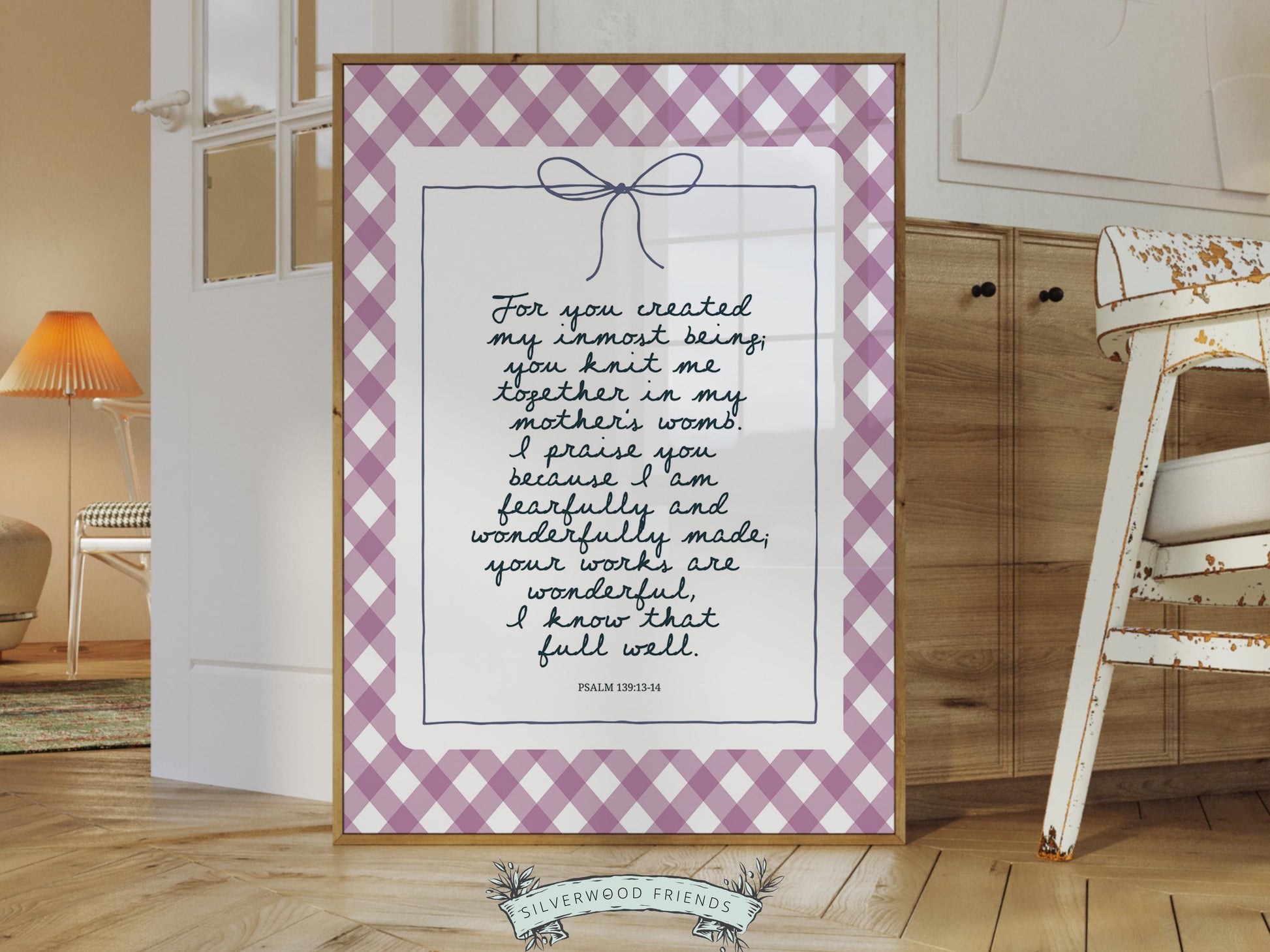 Christian Wall Art, Bible Verse Nursery Print, Christian Faith Nursery Decor, Scripture Nursery Wall Art, Psalm 139:13-14 (Digital Download)