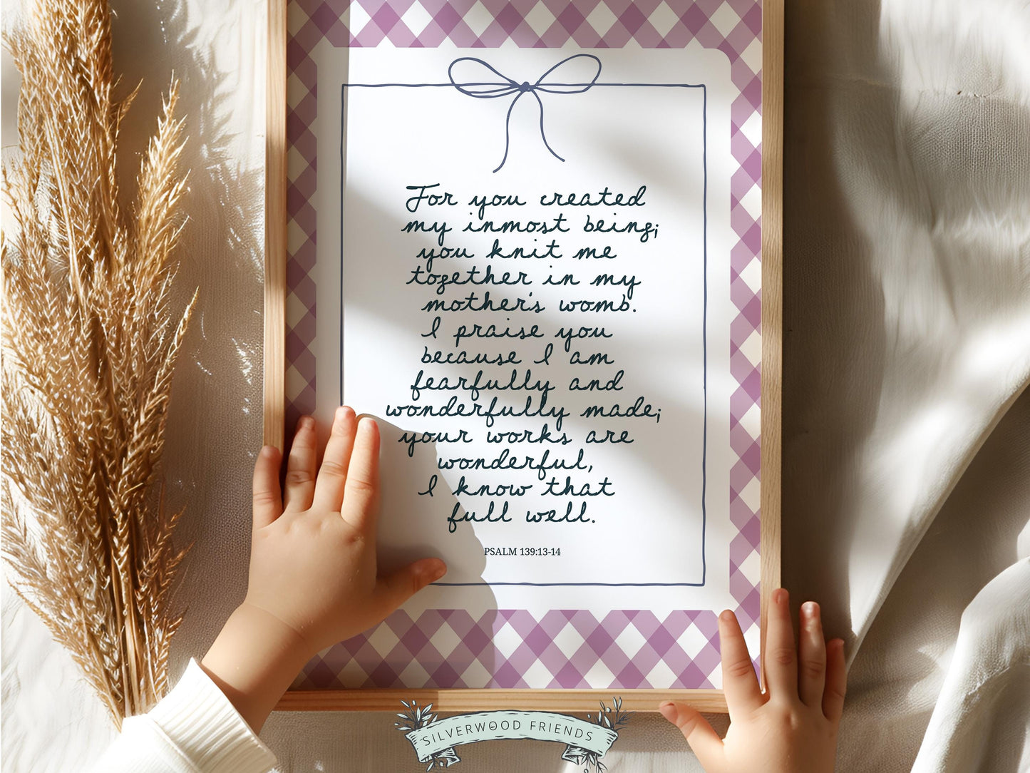 Christian Wall Art, Bible Verse Nursery Print, Christian Faith Nursery Decor, Scripture Nursery Wall Art, Psalm 139:13-14 (Digital Download)