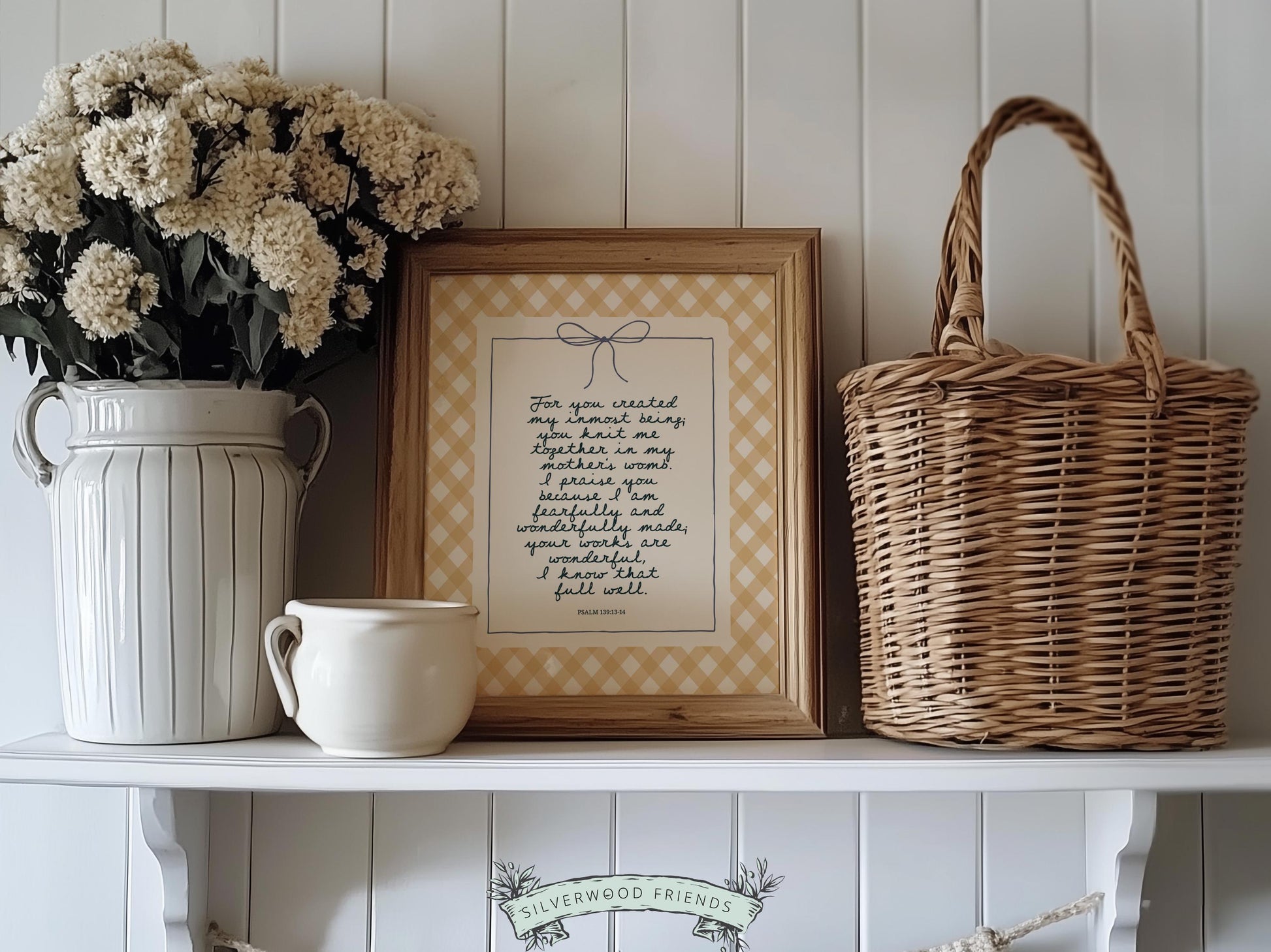 Christian Wall Art, Bible Verse Nursery Print, Christian Faith Nursery Decor, Scripture Nursery Wall Art, Psalm 139:13-14 (Digital Download)
