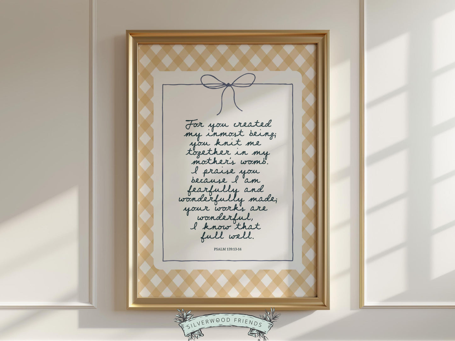 Christian Wall Art, Bible Verse Nursery Print, Christian Faith Nursery Decor, Scripture Nursery Wall Art, Psalm 139:13-14 (Digital Download)