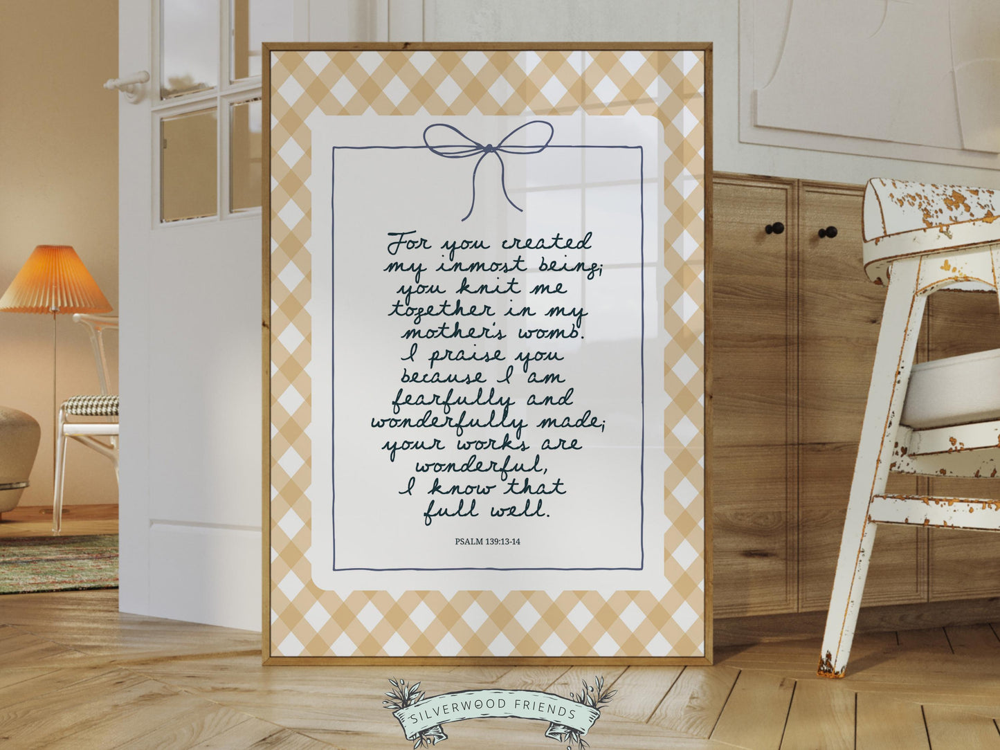 Christian Wall Art, Bible Verse Nursery Print, Christian Faith Nursery Decor, Scripture Nursery Wall Art, Psalm 139:13-14 (Digital Download)