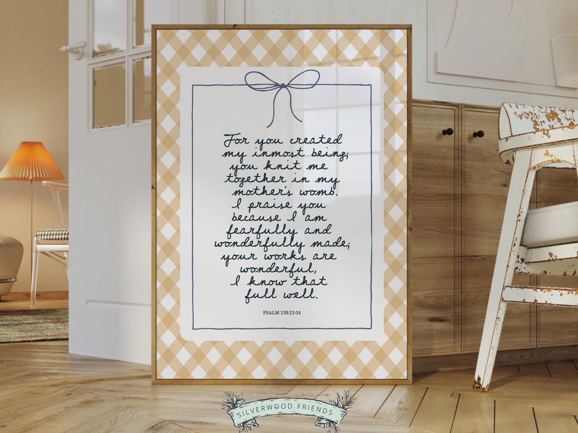 Christian Wall Art, Bible Verse Nursery Print, Christian Faith Nursery Decor, Scripture Nursery Wall Art, Psalm 139:13-14 (Digital Download)