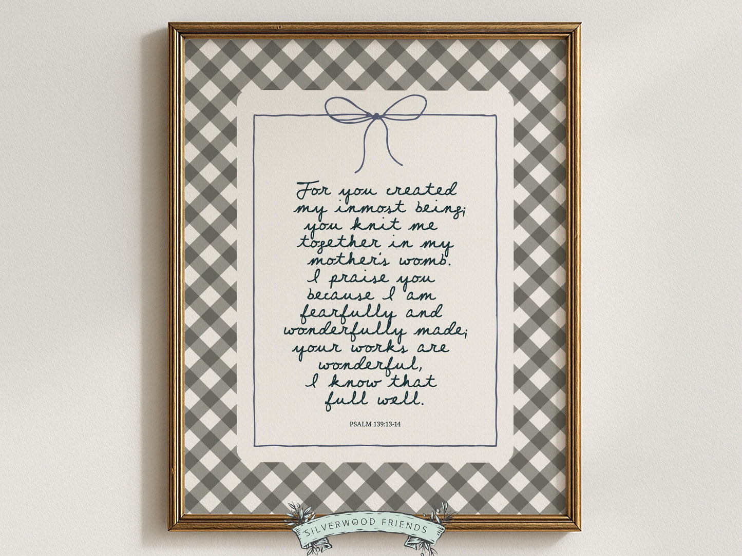 Christian Wall Art, Bible Verse Nursery Print, Christian Faith Nursery Decor, Scripture Nursery Wall Art, Psalm 139:13-14 (Digital Download)