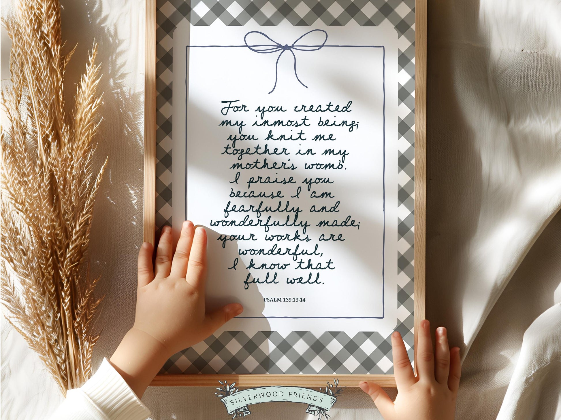 Christian Wall Art, Bible Verse Nursery Print, Christian Faith Nursery Decor, Scripture Nursery Wall Art, Psalm 139:13-14 (Digital Download)