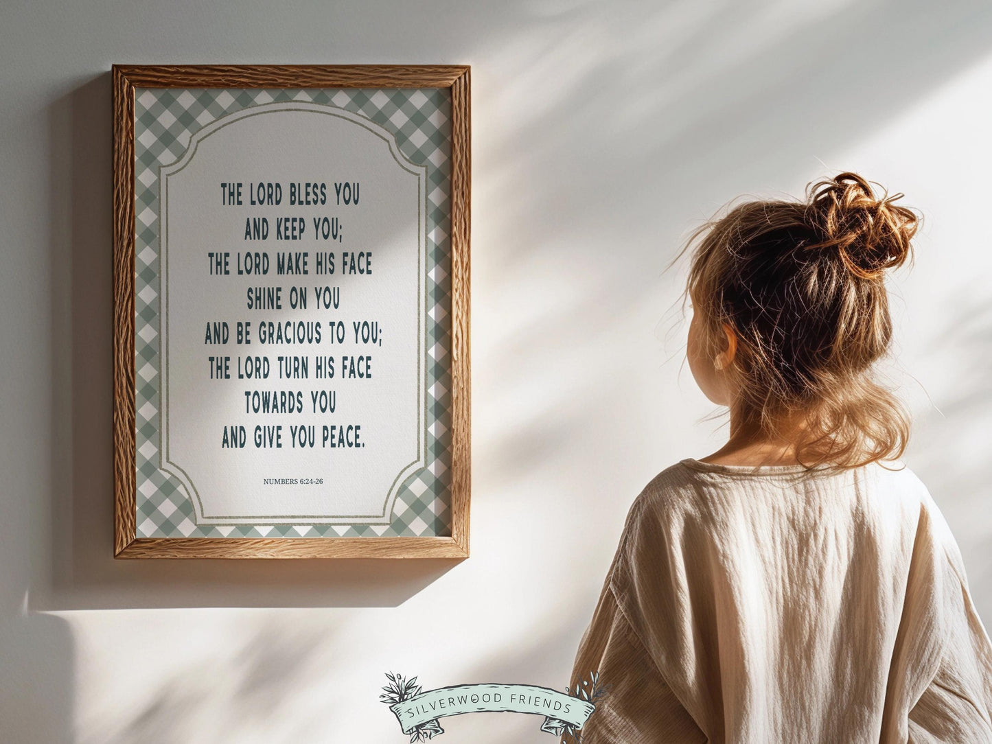 Christian Nursery Wall Art, The Lord Bless You Bible Verse Nursery Print, Farmhouse Scripture Wall Decor, Numbers 6:24-26 (Digital Download)