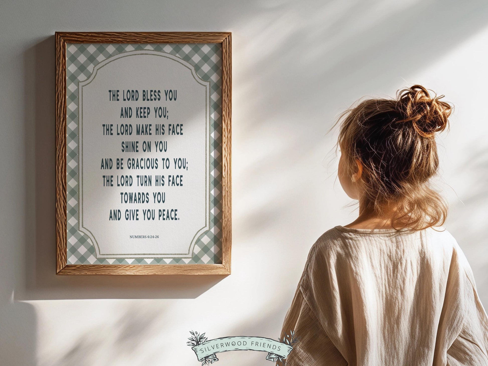 Christian Nursery Wall Art, The Lord Bless You Bible Verse Nursery Print, Farmhouse Scripture Wall Decor, Numbers 6:24-26 (Digital Download)